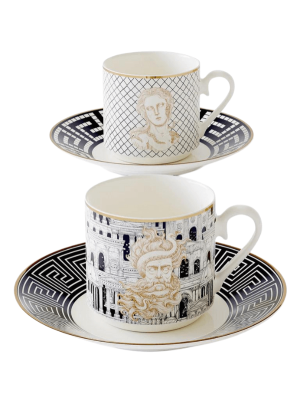Tea cups 2 set Atlantis Poseidon-Woman