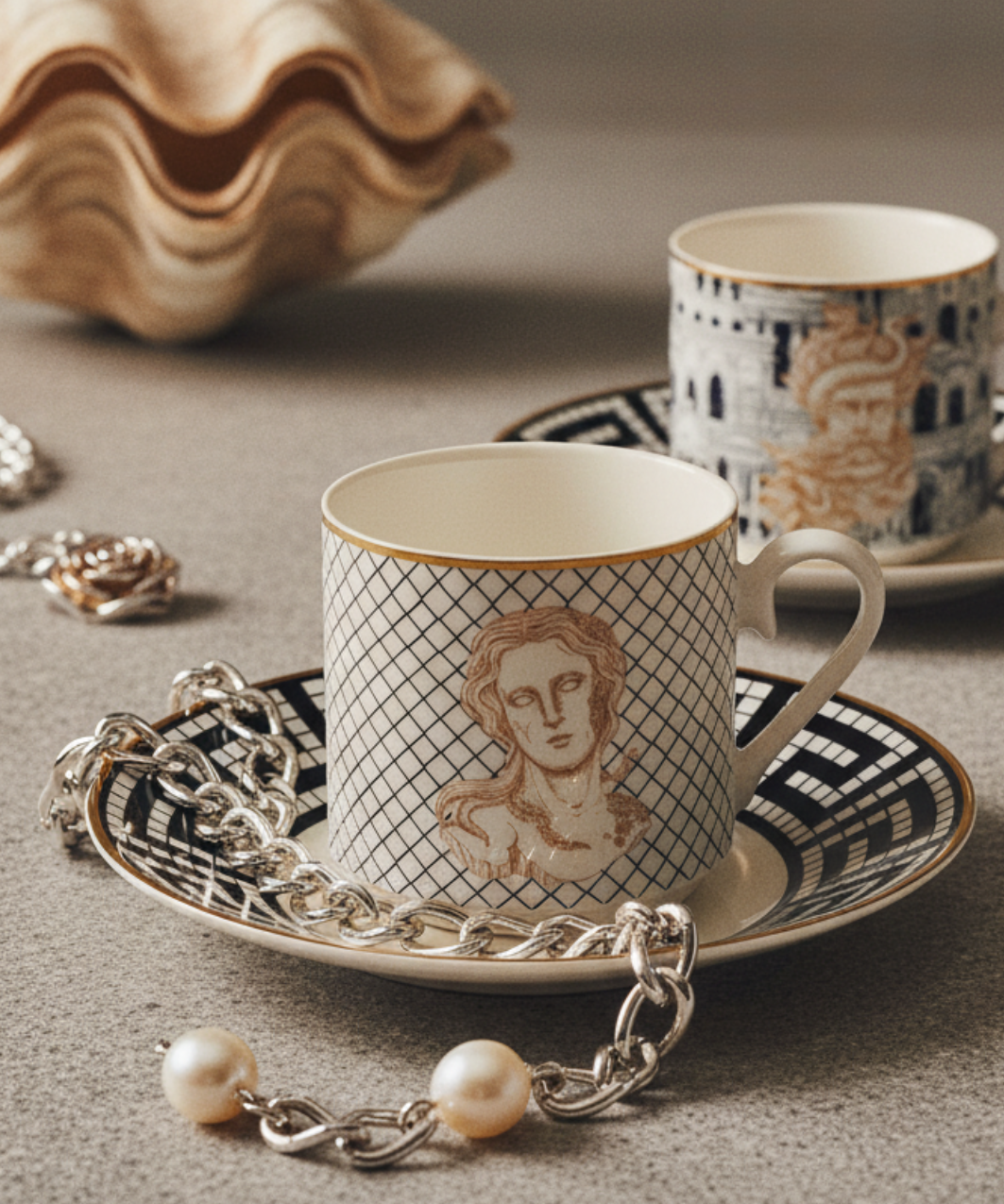 Atlantis Tea cups 2 set Poseidon-Woman | Aquatic Creatures - Image 4