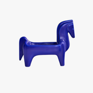 Cobalt horse bowl
