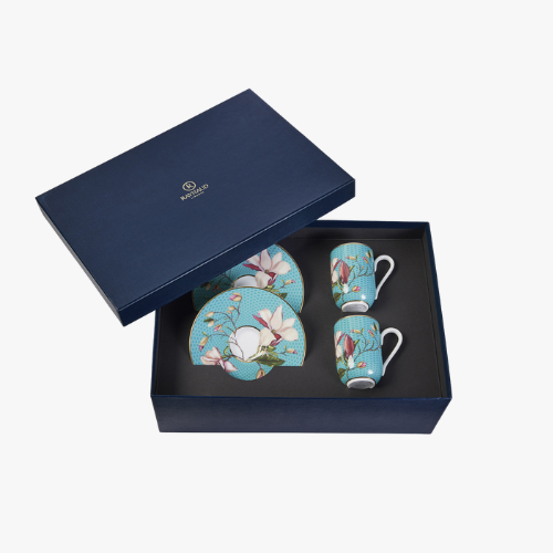 ”Trésor Fleuri” Gift box for 2 expresso cups and saucers | Raynaud