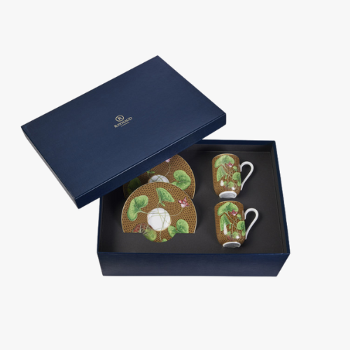 ”Trésor Fleuri” Gift box for 2 expresso cups and saucers | Raynaud