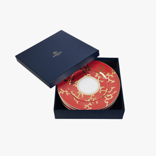 ''Cristobal Rouge'' Gift box for 4 dessert plates | Raynaud